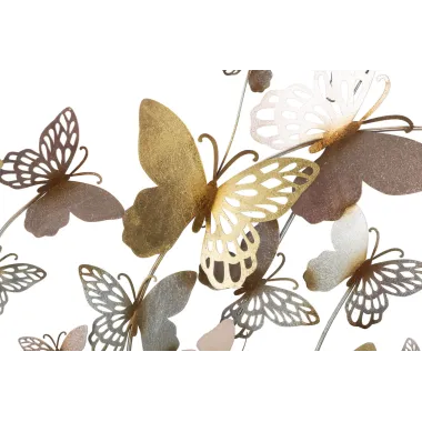 PANEL ŚCIENNY BUTTERFLIES ZŁOTO/RÓŻOWY 132X3,5X95,5 cm